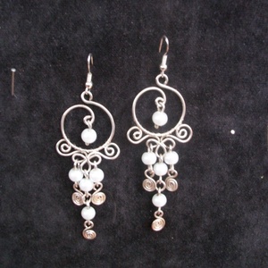 Teklagyöngyös  fülbevaló, Ékszer, Fülbevaló, Lógó fülbevaló, Ékszerkészítés, Fémmegmunkálás, MESKA