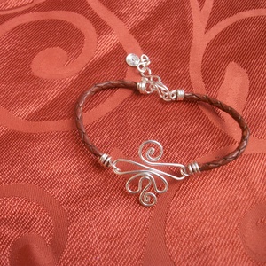 Ezüstözött bőrszíjas karlánc, , Ékszerkészítés, Fémmegmunkálás, MESKA