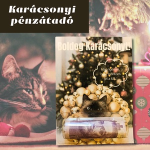 Karácsonyi pénzátadó, cicás pénz képeslap, karácsonyfára akasztható boríték, ajándékkísérő, EGYEDI fotóval is - Meska.hu