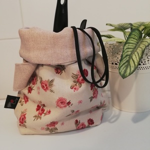 Textil tároló, virágos-barna (kicsi) -  - Meska.hu