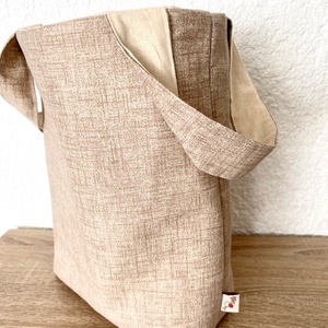 Textil tároló, barna-bézs (közepes) (rendelésre készült) - otthon & életmód - tárolás & rendszerezés - tárolókosár - Meska.hu