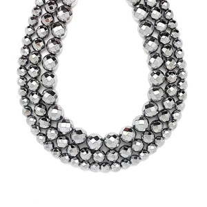 Hematit fazettált szinezett ezüst golyó 6mm� ékszerkészítő alapanyag (füzér), Kellékek & szerszámok, Ásvány alapanyag, Ásványfüzér, , MESKA