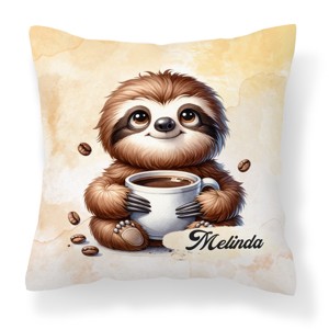 Névvel kérhető - Lazulós Kávés lajhár mintás párna, Otthon & Életmód, Lakástextil, Párna & Párnahuzat, Díszpárna (belsővel együtt), , MESKA