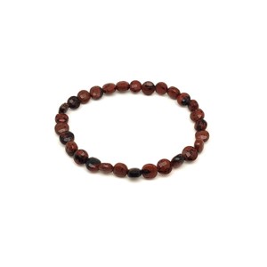 Obszidián mahagóni fazettált korong karkötő 6x4mm, Ékszer, Karkötő, Ásványkarkötő, , MESKA