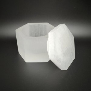 Szelenit doboz hatszög életfa 8-9x6cm, Kellékek & szerszámok, Ásvány alapanyag, Szelenit korong, , MESKA