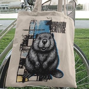 Hód mintás vászontáska  Hungarian Heritage kollekció / Urbanmood, Táska & Tok, Bevásárlás & Shopper táska, Shopper, textiltáska, szatyor, Mindenmás, MESKA