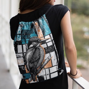 Jégmadár mintás tornazsák  Hungarian Heritage kollekció / Urbanmood, Táska & Tok, Hátizsák, Tornazsák, Gymbag, Mindenmás, MESKA