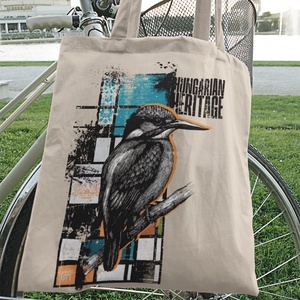 Jégmadár mintás vászontáska  Hungarian Heritage kollekció / Urbanmood, Táska & Tok, Bevásárlás & Shopper táska, Shopper, textiltáska, szatyor, Mindenmás, MESKA