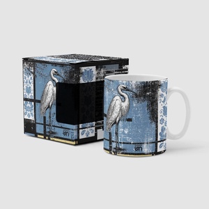 Kócsag mintás bögre díszdobozban  Hungarian Heritage kollekció / Urbanmood - otthon & életmód - konyhafelszerelés, tálalás - tálalás - bögre & csésze - Meska.hu