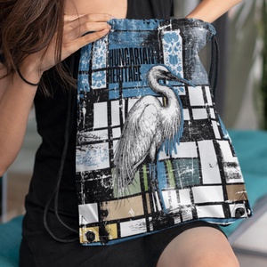 Kócsag mintás tornazsák  Hungarian Heritage kollekció / Urbanmood - táska & tok - hátizsák - tornazsák, gymbag - Meska.hu