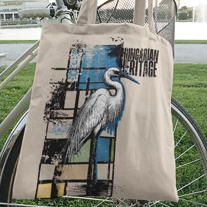 Kócsag mintás vászontáska  Hungarian Heritage kollekció / Urbanmood, Táska & Tok, Bevásárlás & Shopper táska, Shopper, textiltáska, szatyor, Mindenmás, MESKA