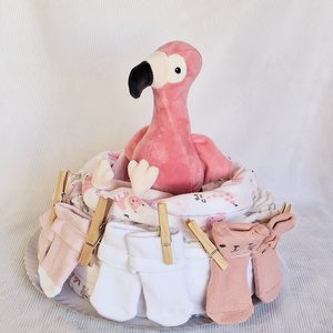 Flamingós pelenkatorta - Meska.hu