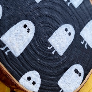 Szellemes Halloween-i faszelet - otthon & életmód - dekoráció - halloween - halloweeni dekoráció - Meska.hu