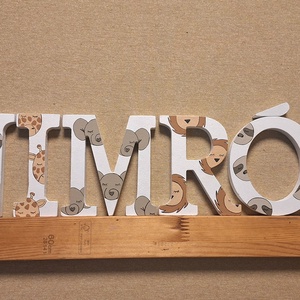 Állatos dekorbetű, Baba - mama, Babaszoba dekoráció, Babanév dekoráció, Festett tárgyak, Festészet, MESKA