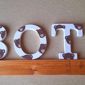 Mackós dekorbetű, Baba - mama, Babaszoba dekoráció, Babanév dekoráció, Festett tárgyak, Festészet, MESKA