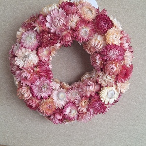 Szalmarózsa koszorú, Otthon & Életmód, Virágdekoráció, Virágdíszek, Dekor koszorúk, kopogtatók, Virágkötés, MESKA