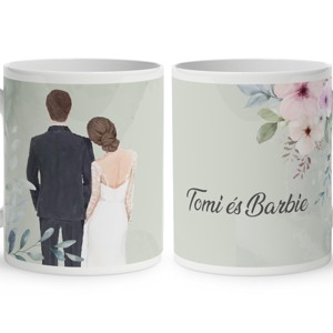 Kérd a neveddel - Az esküvőnk mintás bögre, Otthon & Életmód, Konyhafelszerelés, tálalás, Tálalás, Bögre & Csésze, , MESKA