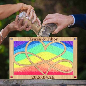 Homokceremónia doboz  gravírozott végtelen és szív szimbólummal, Esküvő, Emlék & Ajándék, Nászajándék, Ceremónia szett, , MESKA