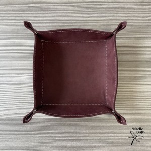 Színes bőr tálca - bordó, Otthon & Életmód, Dekoráció, Asztal és polc dekoráció, Dekorációs tál, tartó, , MESKA