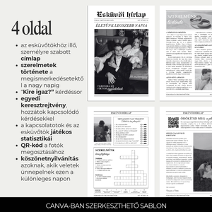 Esküvői újság sablon - esküvő - dekoráció - esküvői feliratok - Meska.hu