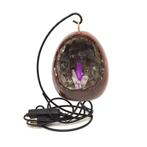 Citrin nyers tojás hangulatlámpa fém állvánnyal 10 cm, Kellékek & szerszámok, Ásvány alapanyag, , MESKA