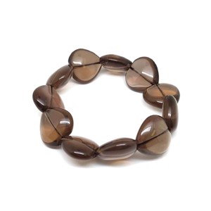 Füstkvarc szív karkötő 18mm, Ékszer, Karkötő, Ásványkarkötő, , MESKA