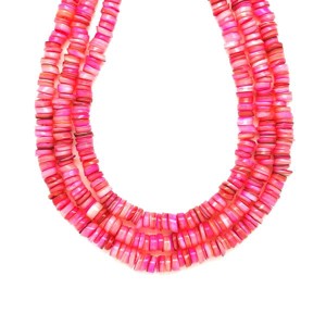 Kagyló szinezett korong sötét pink 6x2-4mm, Kellékek & szerszámok, Ásvány alapanyag, Ásványfüzér, , MESKA