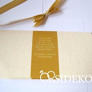 Modern és elegáns esküvői meghívó szalaggal díszítve - esküvő - meghívó & kártya - meghívó - Meska.hu