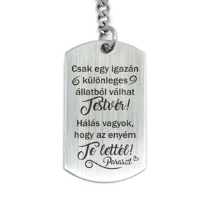 Te lettél a vicces Testvérem acél medálos kulcstartó - táska & tok - kulcstartó & táskadísz - kulcstartó - Meska.hu