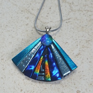 Kleopátra Dichroic üvegnyaklánc - ékszer - nyaklánc - medálos nyaklánc - Meska.hu