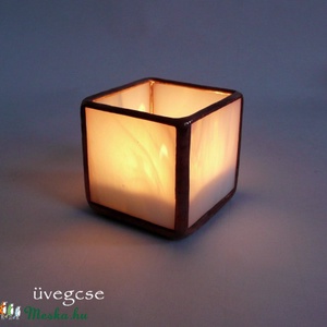 hó.kocka mécsestartó - esküvő - dekoráció - gyertya & gyertyatartó - Meska.hu