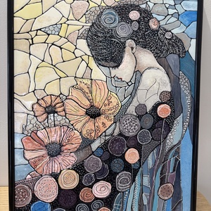 Színes lufik, Művészet, Festmény, Üvegfestmény, Festészet, Üvegművészet, MESKA