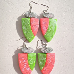 Tropical neon  -  2 pár fülbevaló barátnőknek,  lánytestvéreknek, anya-lánya párosnak... - Meska.hu