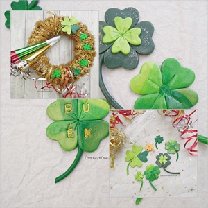 Négylevelű lóhere  -  7 db-os csomag szilveszteri, újévi dekorációhoz -  - Meska.hu