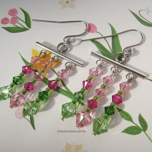 Üde tavasz  -  fülbevaló, Swarovski fülbevaló, Ékszer, Fülbevaló, Csillár fülbevaló, Ékszerkészítés, Gyöngyfűzés, gyöngyhímzés, MESKA