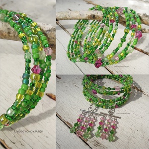 Tavasz keringő  -  memória karkötő, romantikus karkötő, Swarovski karkötő - ékszer - karkötő - memóriadrótos karkötő - Meska.hu