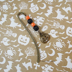 Könyvjelző rémtörténetekhez  -  halloween tök - otthon & életmód - dekoráció - halloween - halloweeni ékszerek - Meska.hu