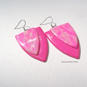 Pink sorbet  - ékszer - fülbevaló - lógó fülbevaló - Meska.hu