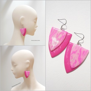 Pink sorbet  - ékszer - fülbevaló - lógó fülbevaló - Meska.hu