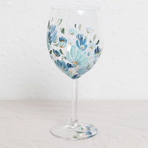 Virágos borospohár - esküvő - emlék & ajándék - nászajándék - esküvői pohár, pohárszett - Meska.hu