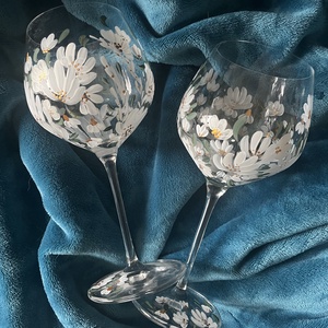 Esküvői borospohár pár - esküvő - emlék & ajándék - nászajándék - esküvői pohár, pohárszett - Meska.hu