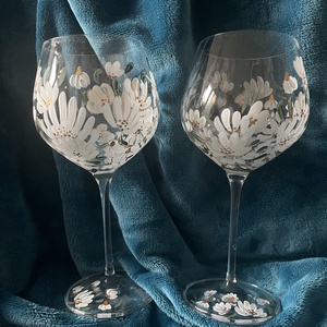 Esküvői borospohár pár - esküvő - emlék & ajándék - nászajándék - esküvői pohár, pohárszett - Meska.hu