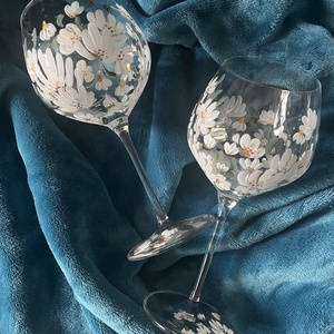 Esküvői borospohár pár - esküvő - emlék & ajándék - nászajándék - esküvői pohár, pohárszett - Meska.hu