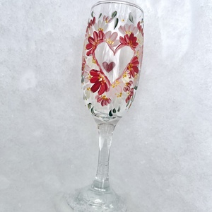 Valentin-napi pezsgőspohár (185ml), Esküvő, Emlék & Ajándék, Nászajándék, Esküvői pohár, pohárszett, Üvegművészet, MESKA
