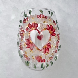 Valentin-napi vizespohár (465ml), Esküvő, Emlék & Ajándék, Nászajándék, Esküvői pohár, pohárszett, Üvegművészet, MESKA