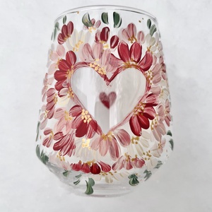 Valentin-napi vizespohár (410ml), Esküvő, Emlék & Ajándék, Nászajándék, Esküvői pohár, pohárszett, Üvegművészet, MESKA