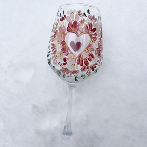 Valentin-napi borospohár (450ml), Esküvő, Emlék & Ajándék, Nászajándék, Esküvői pohár, pohárszett, Üvegművészet, MESKA