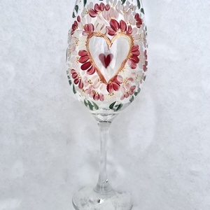 Valentin-napi borospohár (470ml), Esküvő, Emlék & Ajándék, Nászajándék, Esküvői pohár, pohárszett, Üvegművészet, MESKA