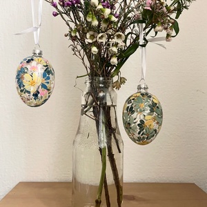 Húsvéti üvegtojás - ünnepi díszek, dekorációk - húsvéti díszek és dekorációk - húsvéti tojás, hímestojás - Meska.hu