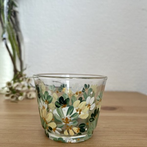 Virágos üveg mécsestartó - otthon & életmód - gyertya, illat, aroma - mécses és mécsestartó - Meska.hu